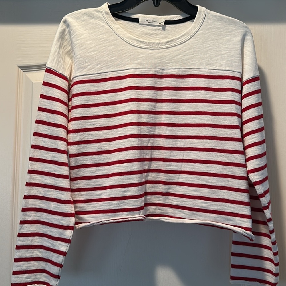 rag & bone Women’s Halsey Striped Cotton long Sleeve Top
